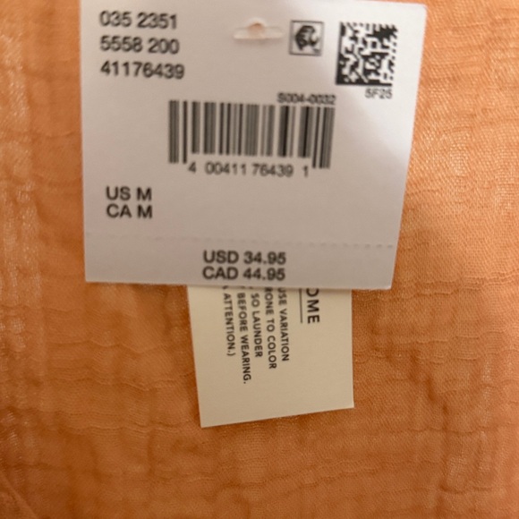 American Eagle Outfitters Ruffled Button-Front Blouse in Orange - Picture 3 of 4